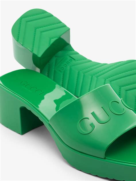 gucci neon green sandals|Gucci closed toe sandals.